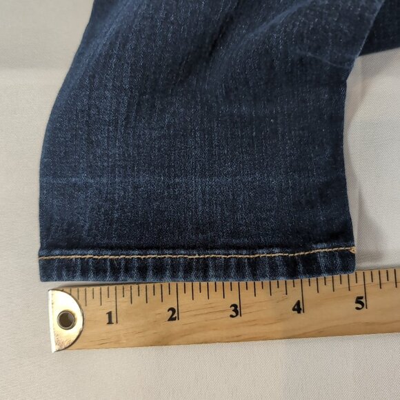 7 For All Mankind Jeans 27 The Skinny Blue Dark Wash Denim Pants Midrise - Picture 12 of 13